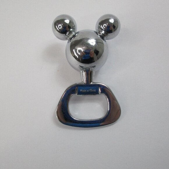 Mickey Mouse Iconic Ears Solid Stainless Steel Silver Wine Cork & Bottle Opener - Picture 3 of 4
